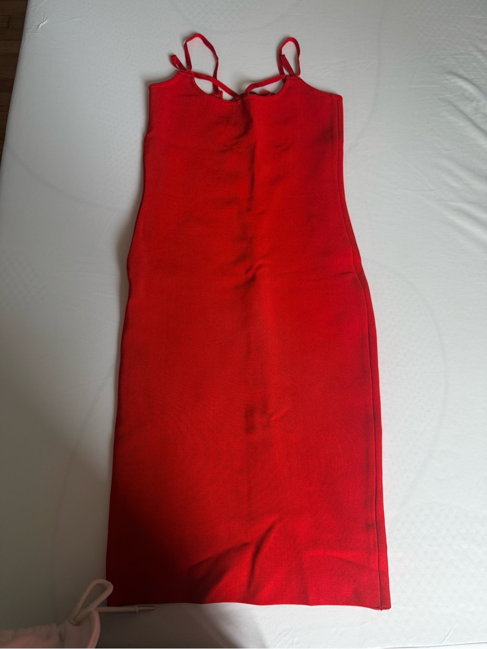 Red Spaghetti-Strap Bodycon Dress